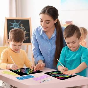 สมุด A4ศิลปะสำหรับเด็กศิลปะทำมือด้วยกระดาษขูดสีรุ้ง - Product Image 4