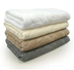 Good quality 100% cotton terry solid jacquard bath towel