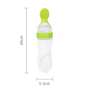 BPA libre de silicona bebé Squeeze botella cuchara 2 en 1 alimentador de alimentos con cubierta de polvo 90ML <span class=keywords><strong>para</strong></span> alimentación <span class=keywords><strong>complementaria</strong></span> infantil - Product Image 6