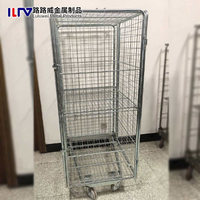 Chariot à linge pliable, conteneur à roulettes, cage en acier galvanisé pour le transport logistique