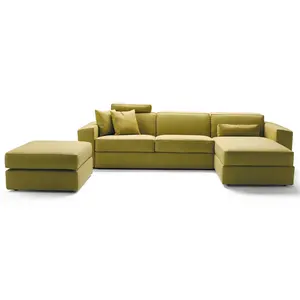 Italyan basit tasarım kadife katlanır koltuk yatak. Moda renk köşe çekyat