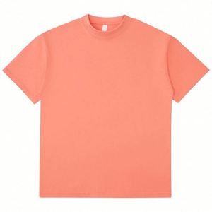 High Quality Custom Logo Unisex Off Shoulder Loose Short Sleeve T-<b>Shirt</b> 245gsm Heavy Cotton Plus Size Plain Blank Men's T-<b>Shirt</b> - Product Image 5