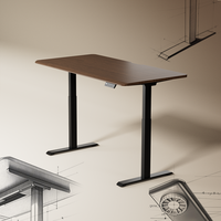 Bureau d'ordinateur électrique réglable en hauteur, moderne et personnalisable, avec double moteur, en bois, pour mobilier intelligent de bureau