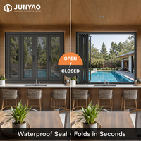 Fenêtre pliante étanche JUNYAO pour maison de piscine, 5+20A+5, Low-E, insonorisée, à rupture de pont thermique, NFRC AS2047 CE OEM pour villas et complexes hôteliers