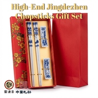 Juego de Palillos de Cerámica Hechos a Mano, Estilo Chino Moderno y Exquisito, con Diseño de Panda y Máscara de Ópera, Porcelana de Jingdezhen, Recuerdo de Lujo