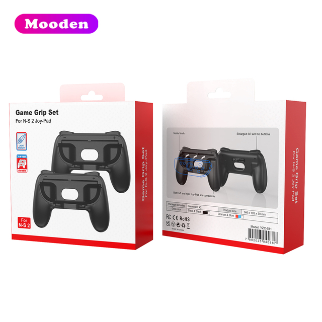 YZC-511 2-Piece ABS Handle Protective Case for for 2 Game Controller with Grip Shell and Handles