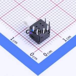 BTSA-L-P-7 Push Button Switch Through hole Component (THT) Switch Self-Locking Square Button Right Angle Insert 50mA - Product Image 2