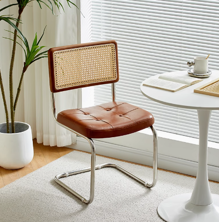 Brown wooden backrest - dark brown seat cushion