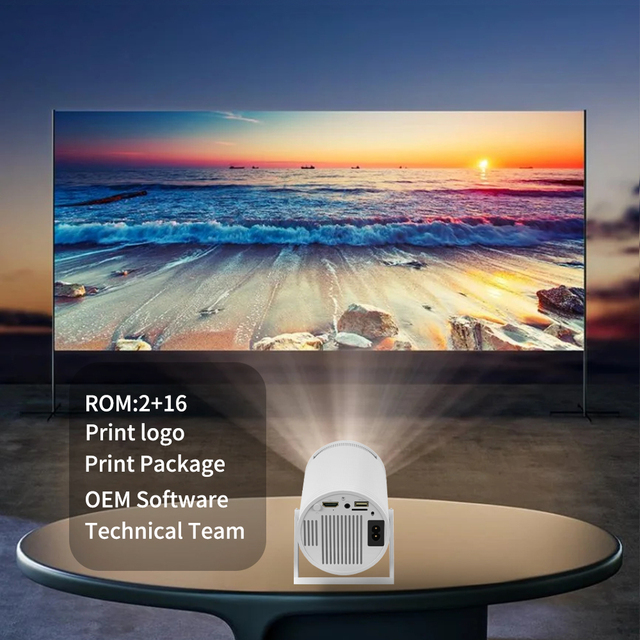 HY300 Pro Smart Android 13 Home Theater Portable Mini 4K Projector with 2.4G/5G WiFi 2GB RAM/16GB Storage Built-in Speakers