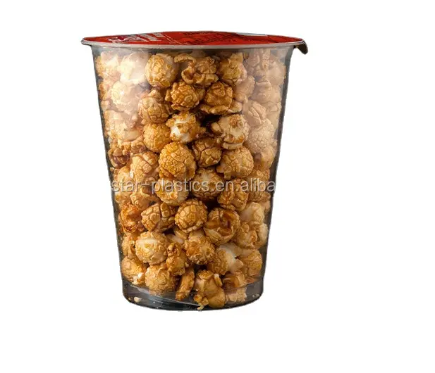 1000ml PP-Kunststoff-Popcorn becher in Lebensmittel qualität Ver siegel bare Verpackungs behälter für Popcorn