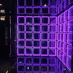 DJ aydınlatma sahne sihirli 3D temperli cam RGB LED dans pisti parti düğün için