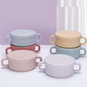 Tazón de Silicona Ecológico para Alimentación de Bebés, Tazón de Silicona de Grado Alimenticio para Comer, Tazón de Alimentación con Tapa - Product Image 1