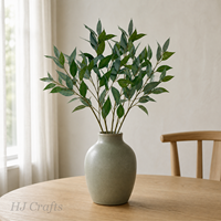 Faux brindille d'eucalyptus vert de 100 cm, en plastique durable, résistante à l'eau, à longue tige, pour remplissage de vase, décoration de table événementielle, accessoire de photographie