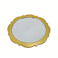 Nouveau miroir de maquillage pliable de poche, mini, portable, en métal antique, rond, simple, avec logo personnalisé, pour femmes, cadeau