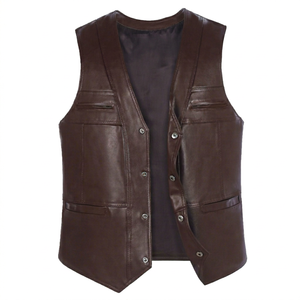 Chaleco de Cuero PU Casual de Invierno para Hombre, de Alta Calidad, Personalizable, MOQ de 20 Piezas, Proveedor Directo Verificado, Transpirable - Product Image 1