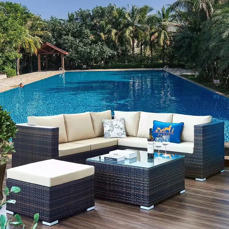 Açık alüminyum mobilya bahçe mobilya seti gri metal-bahçe-hint kamışı bahçe mobilyaları bahçe mobilya seti s 4 kişilik veranda kanepeler