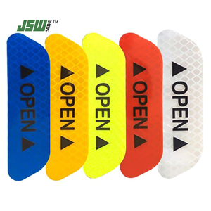 Juego de 4 Pegatinas para Puerta de Coche, Señal de Advertencia de Seguridad Universal, Cinta Reflectante de Alta Visibilidad, Pegatina para Casco de Motocicleta - Product Image 1