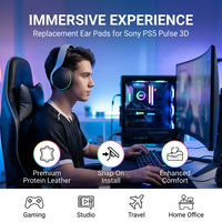 Coussinets d'oreille de remplacement pour PS5 Pulse 3D avec mousse à mémoire de forme à isolation phonique en cuir souple protéiné