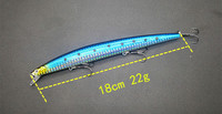 Leurre de pêche artificiel flottant en ABS, 18 cm, 22 g, en forme de tourelle, pour la pêche en lac, en ruisseau et en rivière, lancer longue distance, Jerkbait, vente chaude
