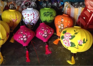 Traditional Silk <b>Lantern</b> Vietnam for New Year - Product Image 2