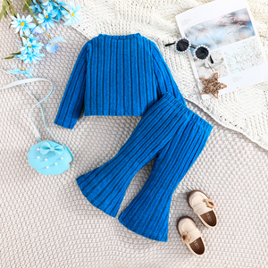 Ropa para Niños, Conjunto Casual de 2 Piezas para Niña, Cómodo y Transpirable, Manga Larga, Colores Sólidos, Poliéster/Algodón, Varios Modelos - Product Image 2