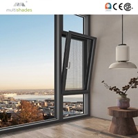 Fenêtre oscillo-battante NFRC à cadre en aluminium, triple ou double vitrage, résistante aux ouragans, insonorisée, à rupture de pont thermique, extérieure, anti-effraction, moderne