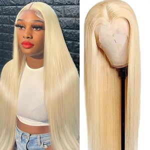 Capelli biondi 13x6 capelli lisci capelli lisci capelli lisci capelli umani Pre pizzicati parrucca bionda doppia disegnata capelli umani - Product Image 1