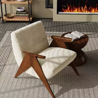 Fauteuil de jardin de style français, luxe léger, pour maison d'hôtes, salon, réception, usage domestique, vintage, en bois massif, fauteuil simple