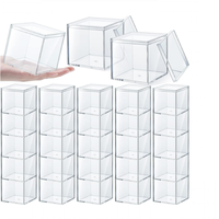 Boîtes en Acrylique Transparentes, Petites Boîtes à Bijoux Carrées en Plastique, Mini Récipients Cubiques avec Couvercles pour Bonbons et Bijoux