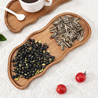 Plateau en bois d'acacia écologique anti-brûlure créatif plateau de tapis de ménage jetable pour gâteau aux fruits secs Snack Party-Maker