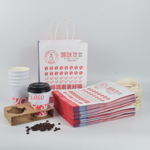 Bolsa de Papel Kraft Blanca y Marrón Personalizada con su Propio Logotipo, para Regalos, Manualidades y Compras, con Asas, SenAng07 - Product Image 4