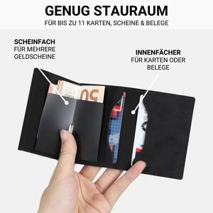 <b>Men's</b> Genuine Leather Wallet Tri-Fold Zipper Coin <b>Purse</b> Multi-Functional Black Everyday Use - Product Image 3