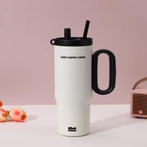 Taza de agua aislada de acero inoxidable 316, taza de café de viaje con asa de gran capacidad, taza Ice King para uso en oficina, regalos de negocios - Product Image 4