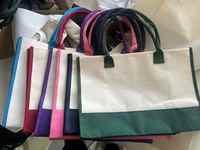 Sac fourre-tout réutilisable en toile écologique pour femme, faible MOQ, avec logo personnalisé imprimé et motif