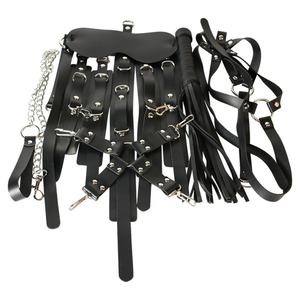 Kit de Bondage de Cuero, Juego para Adultos BDSM, Accesorios de Bondage para Esclavos, COKELIFE Negro Ajustable para Parejas - Product Image 1