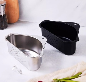 キッチンステンレス製シンクフィルターコーナー排水ストレーナーバスケット三角形多機能吊り下げ式濾過収納ラック - Product Image 2