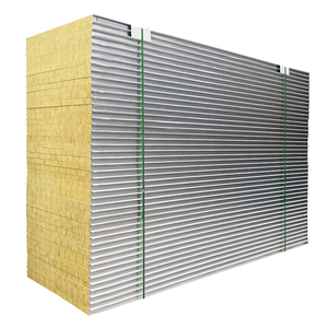 Panneau sandwich en laine de roche en acier galvanisé, ondulé, anti-corrosion, matériau durable, panneau sandwich en laine de roche pour mur d'entrepôt - Product Image 2