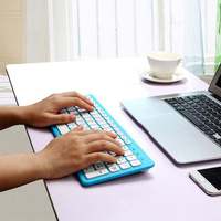 Kit clavier et souris sans fil 2,4 GHz, clavier ultra-plat à touches mécaniques avec 12 touches multimédias pour Smart TV, maison et bureau