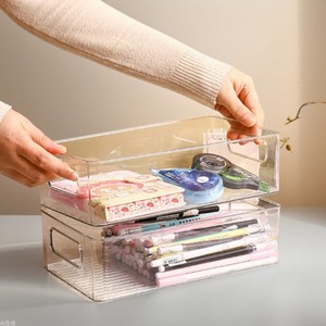 Transparent Desktop Storage Box With <b>Drawers</b> Stackable Organizer For Makeup Cosmetics Jewelry Office Supplies Student Use - Product Image 1