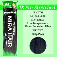 Perruque synthétique tressée Afro Yaki de 400g, 60 pouces, pré-étirée, extensions de cheveux faciles à tresser, mèches de cheveux raides naturels