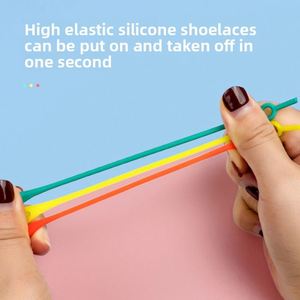 Lazy Shoelaces Trendy No-Tie Silicone <b>Elastic</b> <b>Laces</b> Buckles Color-Coordinated Innovative Creative Stretch <b>Laces</b> - Product Image 3