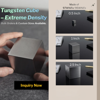 Contrepoids en carbure de tungstène CD, cube, 1-7 pouces, haute résistance à l'usure, haute densité 18g/cc, HRA87.5-93, rectification de précision, sur mesure