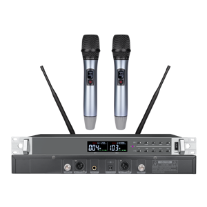 Sistema de Micrófono Inalámbrico XLR de Doble Canal EIF HD-2000 Profesional, Portátil, de Plástico, con Cancelación de Ruido por Infrarrojos - Product Image 1