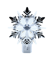 Lampe de nuit LED flocon de neige en cristal, taille moyenne, à brancher, éclairage décoratif fantaisie, lumière douce et chaude, décoration de Noël pour la maison