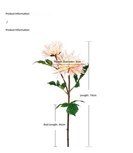 Fleur artificielle en soie Dahlia Pinnata à 2 têtes, toucher réel, tige de 74 cm, pour bouquet de mariage, décoration intérieure, table de fête, photographie - Product Image 4