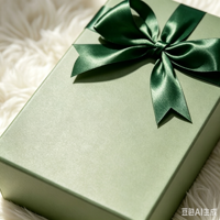 Boîte cadeau rigide avec ruban vert, idéale pour les cadeaux de Noël et les cadeaux d'entreprise, possibilité d'imprimer un logo sur elle