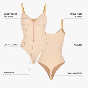 Hexin Phụ Nữ Cộng Với Kích Thước Bodysuit Cao Nén Cơ Thể Liền Mạch Shaper Logo Thoáng Khí Nylon Vải Mỏng Mông Định Hình Shapewear - Product Image 3
