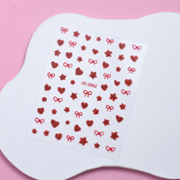 Autocollants pour ongles pour la Saint-Valentin, motif cœur d'amour, autocollants adhésifs pour ongles, décorations romantiques pour l'art des ongles