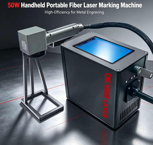 Handheld Portable 50W Fiber Laser Marking Machine High-Efficiency for Metal Engraving