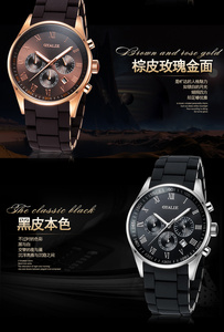 Reloj de Cuarzo Analógico Deportivo de Lujo, Resistente al Agua, Correa de Cuero de 22 mm de Ancho, Esfera de 45 mm, Caja de Aleación, Cristal con Fase Lunar, Estilo Ejecutivo - Product Image 3
